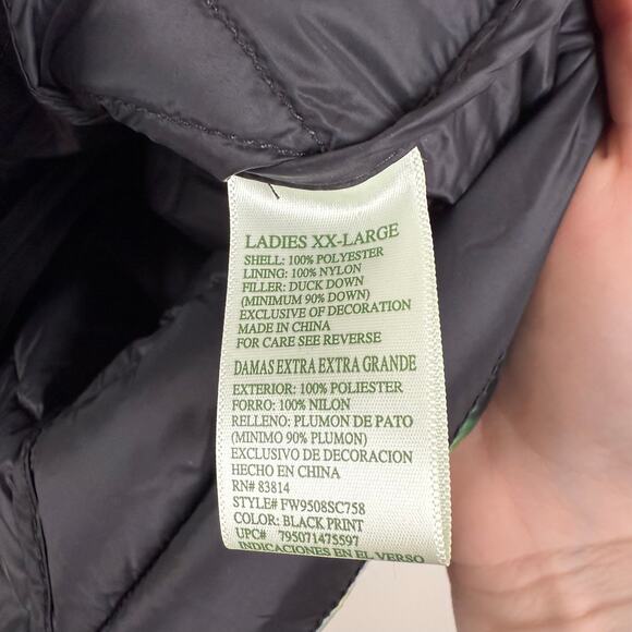 Tangerine Women Puffer Vest Size XXL Duck Down Filled Watercolor Outdoors Warm - Picture 4 of 5